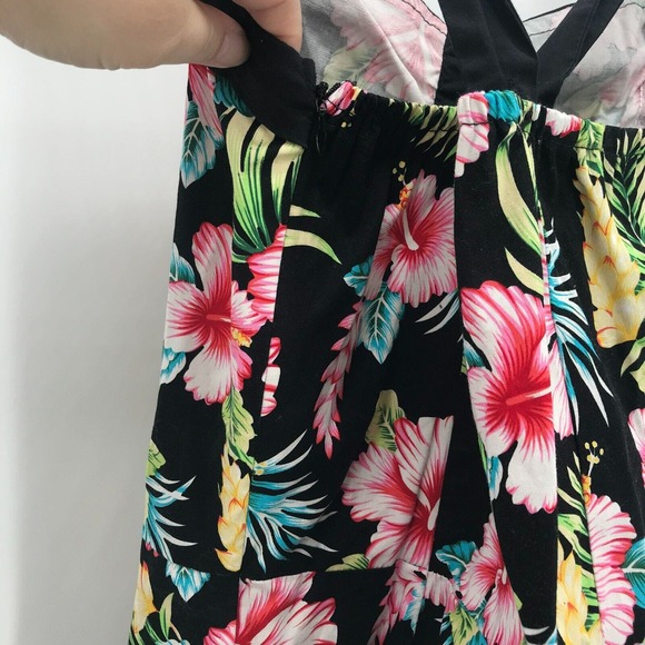 Banned Apparel Romper Womens Small Tropical Floral Print Retro Adjustable Straps - Picture 6 of 12